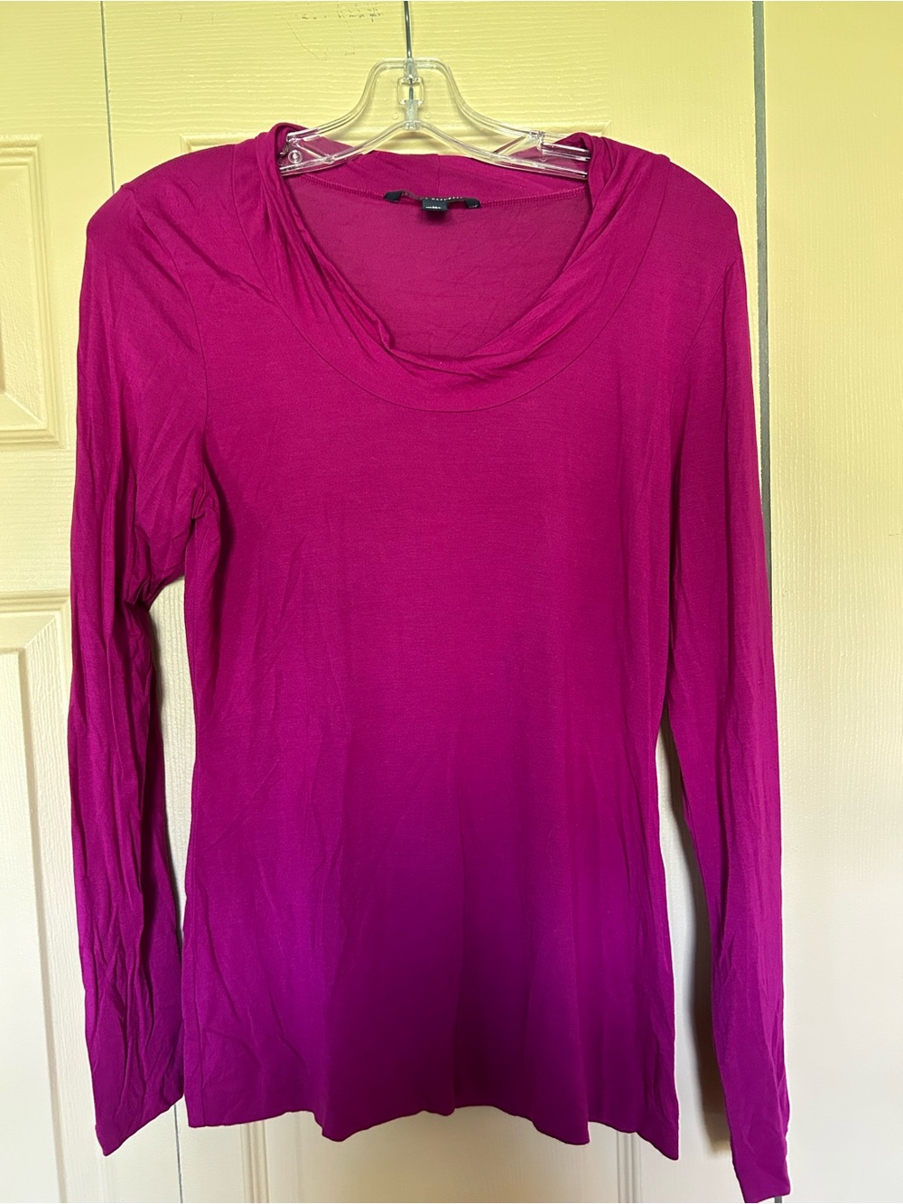 Banana Republic Women's Long-Sleeve Scoop Neck Top - Magenta